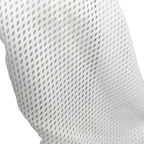 Fit Durable Polyester Flexible Dyeing White Mesh Fabric